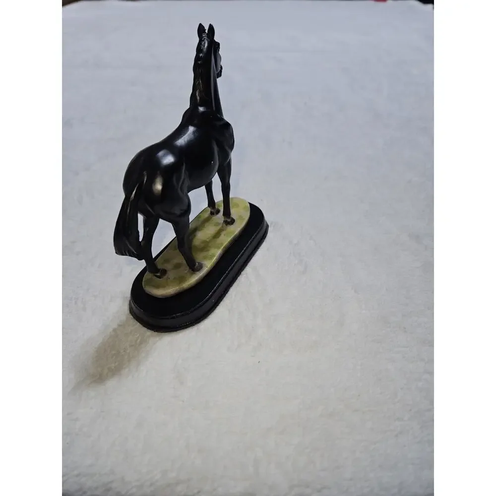 Black Horse Figurine Statue 4" Home Décor Collectible Decoration Sculpture Gift - Picture 3 of 5